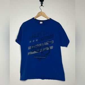 Harley Davidson LARGE Columbus Indiana Vintage Moto T Shirt